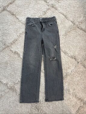 Tilly's Gray Distressed Straight-Leg Kids Jeans